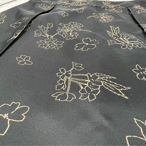 CALVIN KLEIN silk brown floral lightweight midi A-line skirt, size 0 - Picture 3 of 10